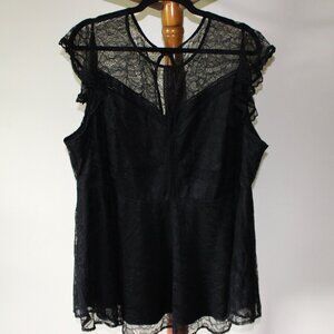 Torrid Black Lace  Peplum Top